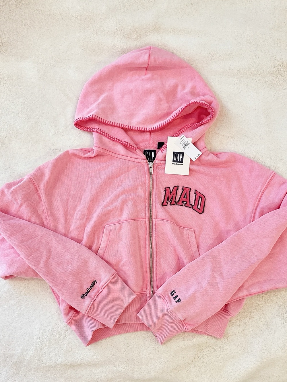 GAP x Madhappy Pink Cropped Zip up Hoodie